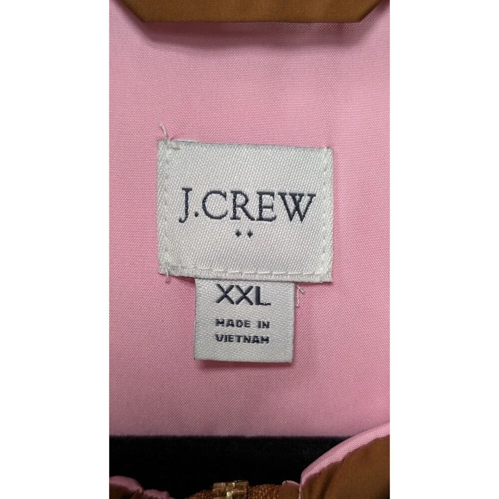 J.Crew Quilted Puffer Vest Camel Brown Snap Pocket Zip XXL Womens Warm